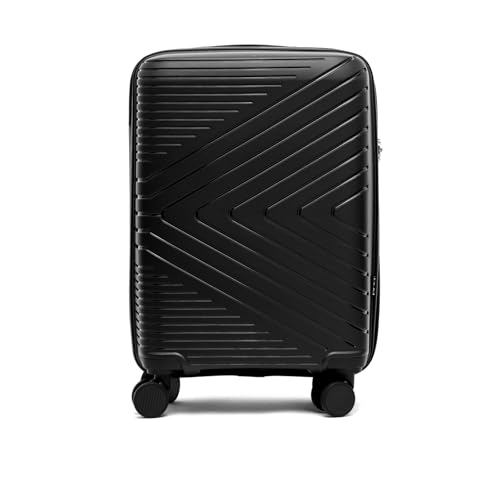 MISAKO Maleta Pequeña de Viaje Milan Negro Unisex - Equipaje rígido de 55x20x36cm de 4 Ruedas