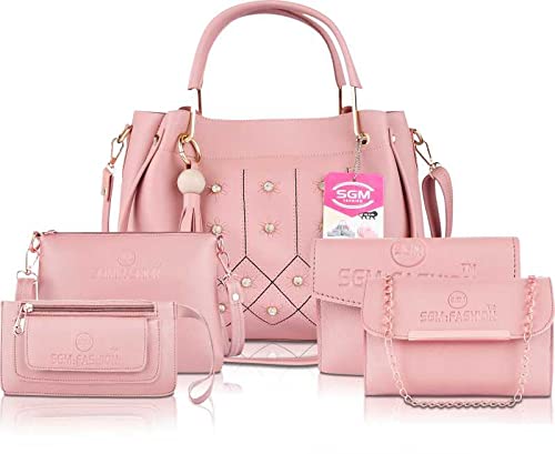 SGM FASHION Stylish PU Leather Handbag For Women and Girls (Pink) (B09JGJCG5V) Amazon Price History, Amazon Price Tracker