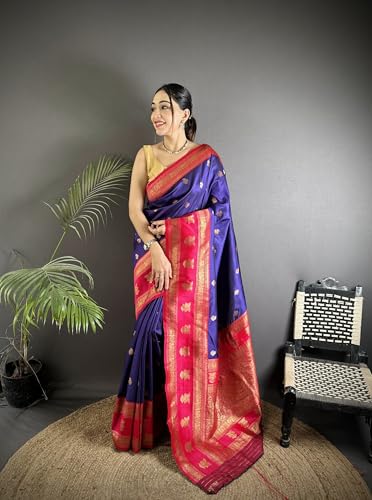 Pandadi Saree royal blue banarasi silk saree – image 2
