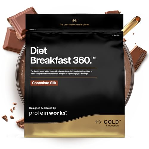 Protein Works | Diet Breakfast 360 - GOLD Innovation, On-the-Go Healthy Weight Loss Meal Replacement Shake, Added Caffeine, Low Sugar, Chocolate Muffin, 36 Servings, 2kg