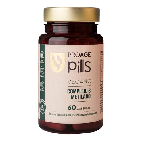 ProAge Pills Complejo B Metilado | 60 Cápsulas Veganas | Vitaminas B Activas, B12 Metilcobalamina y Folato | Energía, Sistema Nervioso y Salud Cardiovascular | B Complex