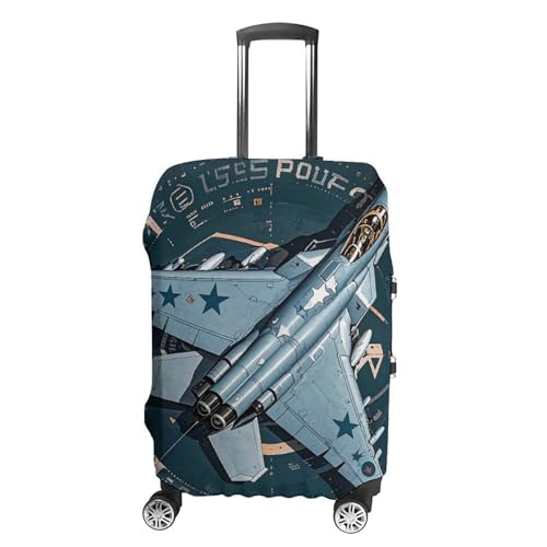 Air Force Fighter Jet Luggage Cover Elastic Suitcase Protector Case Anti-Scratch Washable Baggage Covers Protector For Traveling, Aircraft Consignment XL