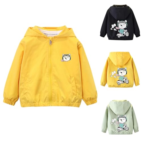 JIANGML Kinder Softshelljacke Regenjacke Jungen Gelb