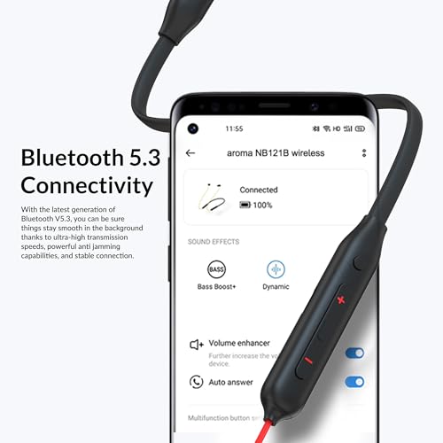 Image of AROMA NB121 Buzz Upto 60 Hours Playtime*, ENC, Magnetic On /Off Fast Charging Bluetooth