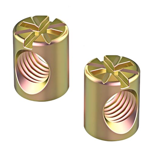 Qrity - Qrity 20 Pièces Écrous Transversaux M6 x 12mm Écrou Cylindrique, Écrou Cylindrique Symétrique à Goujon Croisé Goupille, pour Meubles, Chaises, Lits