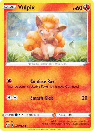 The Pokemon Company International Single Card VULPIX 024/192 REBEL CLASH, Multicolored