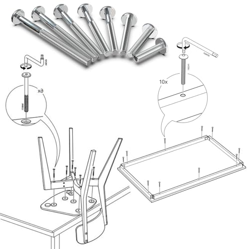 35 Stück Flachkopfschrauben M6x60 Schrauben Möbelschrauben Teilgewinde Zylinderkopfschrauben mit Innensechskant Zylinderschrauben Stahl Verzinkt für Möbel Kinderbett Betten Kinderbett Stühle