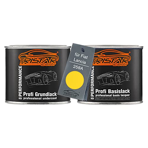 TRISTARcolor Pintura automotriz Set bote listo para pulverizar para Fiat/Lancia 258A Amarelo Indianapolis/Amarillo Indianapolis Fondo + pintura base 1,0 l