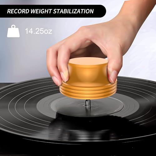 Tertullus Record Weight LP Vinyl Stabilizer Clamp 404g Turntable Weight Height 41mm Disc Stabilizer (Gold) - Image 2