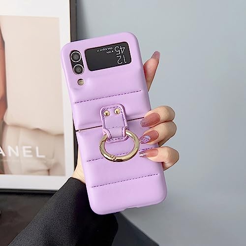 Housse violette Samsung Galaxy Z Flip 3 style doudoune pour vos sorties