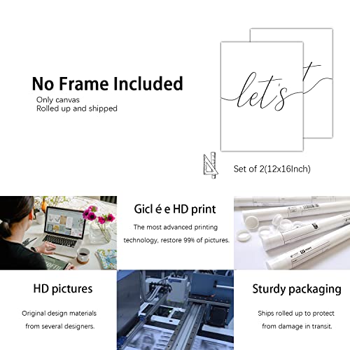 Feoftie Lets Eat Sign For Kitchen Wall Art Dining Room Art Wall Decor Eat Sign Kitchen Wall Decor Kitchen Paintings For Wall Decor Dining Room Wall Art Kitchen Art 12X16 Inch Set Of 2 Unframed #TOP1