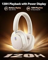 Active Noise Cancelling Headphones 120H Playtime Bluetooth 6.0 Wireless Headphones with Power Display & 6-Mic ENC Calls, 360° Spatial Audio Over Ear Headphones Foldable Headset for Travel Office Game — image 4