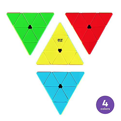 D-Fantix Qiyi Qiming Pyramid Stickerless Speed Cube Triangle Cube Puzzle #TOP2