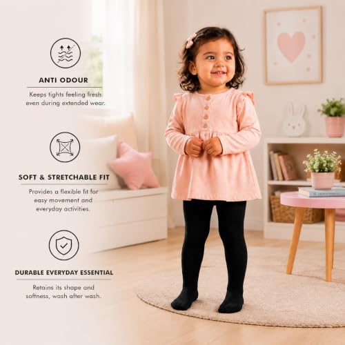 Image of Supersox Cotton Tights for Babies | Combed Cotton, Breathable, Moisture Absorbent & Anti Odour | Soft, Stretchable Full-Length Baby Tights for All-Day Comfort | Pack of 1