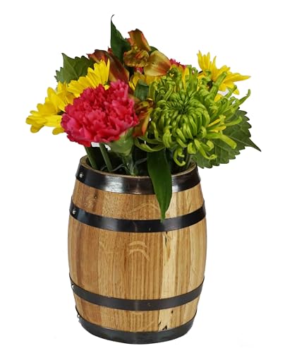 12 inch Whiskey Barrel Planter Pot - Large Outdoor Plant