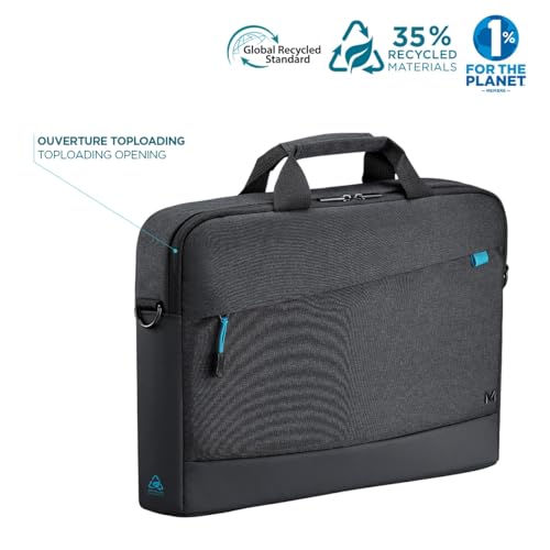 Bolsa para portátil impermeable Mobilis de 11-14'' y portadocumentos ecológico negro GRS 3
