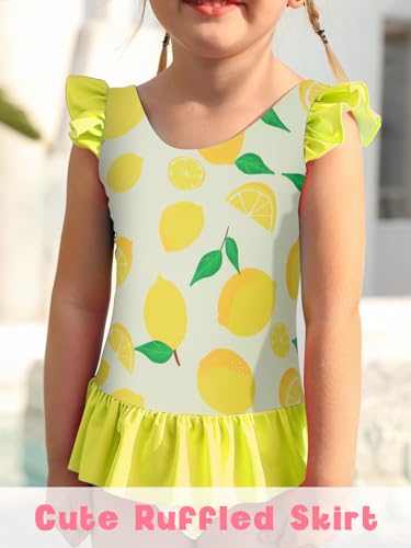Image of Toddler Girls One Piece Ruffle Swimsuit Mermaid Bathing Suit 2-7Y | UPF 50+ quick-dry girls swimsuit,Cute flutter sleeves and ruffled hem,Mermaid Swimwear for pool,party,beach vacation.