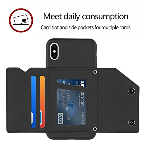 MOONCASE Capa Carteira para iPhone XS Max, Fecho Magnético Durável À Prova de Choque com Porta Cartõ