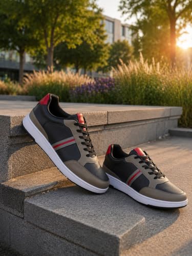 Image of Centrino Sneakers for Men | Lightweight Casual Shoes for Men Stylish | Breathable Mesh Walking Shoes | Cushioned Insole Comfortable Shoe for Man | Durable Sole Footwear|Trendy Lace-Up Shoes for College, Parties & Daily Use (9622)