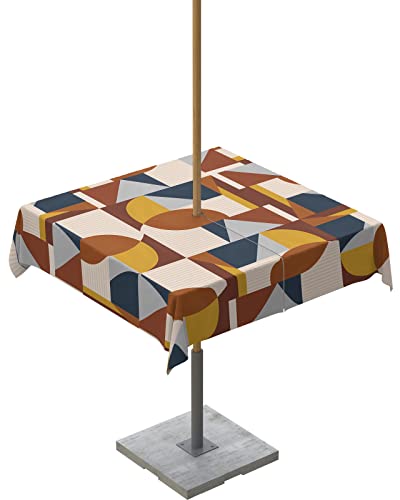 EZON-CH Outdoor Tablecloth with Umbrella Hole and Zipper 54