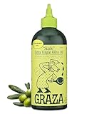 Graza Sizzle Extra Virgin Olive Oil, Cooking Oil - High Polyphenol Peak Harvest EVOO Cooking Oil in a Squeeze Bottle - Single Farm Olives from Spain - 16.9 Fl Oz (500ml)