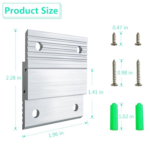 Image of 2 inch French Cleat Picture Hanger, 10 Pairs Heavy Duty Aluminum Z Clips Interlocking Wall Mounting Brackets with Screws for Hanging Photo Panel Mirror Whiteboard Cabinet Shelf Headboard Art (Silver)