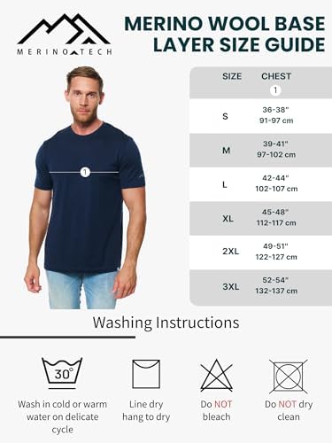 Merino.tech Merino Wool T-Shirt Mens - 100% Merino Wool Undershirt Lightweight Base Layer (Bordo, Medium) — view 5