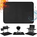 Amerbro 60 x 42 in Under Grill Mats for Outdoor Grill - Fireproof BBQ Grill Mats for Charcoal Grill, Gas Grill, Smoker, Oil-proof Grilling Mat Protect Deck and Grass for Blackstone,Weber,Royal Gourmet