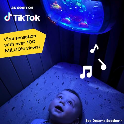 Image of Baby Einstein 2-in-1 Sea Dreams Soother On-the-Go Gift Set, Musical Crib Toy Sound Machine and Portable Aquarium Toy, Ages Newborn and Up