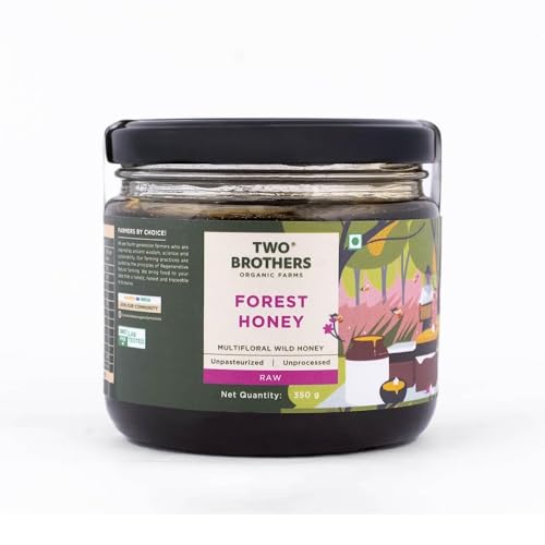 Two Brothers Organic Farms Forest Honey (350G) | Raw, Pure & Unprocessed | 100% Natural, Wild, and Unfiltered Honey | Freshly-Sourced | Apis Cerana Honey from Indigenous Bees of the Ratnagiri Forests
