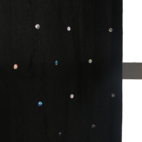 Deconov Ct0325D-3 Deconovo Top Grommet Tatters Window Curtain With Shining Sequins Panel For Living Room 52" X 95", Black-1 Pair #TOP1