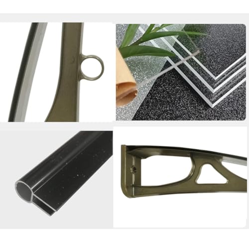 Toldo protector contra lluvia con policarbonato transparente y aluminio 6