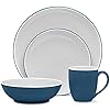Elevate Your Dining with Noritake ColorTrio Blue 4-Piece Dinnerware Set – Order Your Elegant Coupe Today! – Noritake