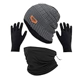 Touca gorro masculino e feminino peluciado e forrado para frio no inverno (BR, Alfa, ?nico, TOUCA+ CACHECOL CINZA + LUVA PRETA)