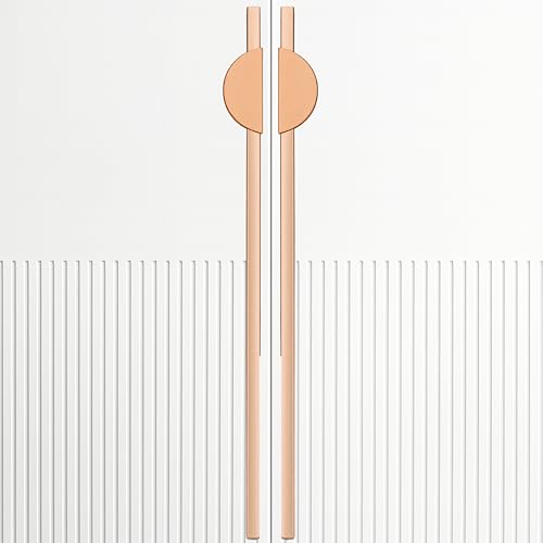 Image of Polo 93 cm Aluminum Wardrobe Handle /Rose Gold TT Finish /900mm Hole to Hole /Large Wardrobe Door Handle /Modern Interior for Home /Handle for Wardrobe - Pack of 1(Right)-| 3 Years Warranty |