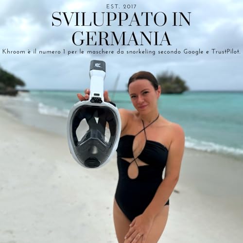 Khroom Maschera Da Snorkeling Per Adulti Seaview Pro | La Nostra Migliore Maschera Subacquea | Maschera A Pieno Facciale, Sicura Da CO2 Per Lo Snorkeling | Mascherina Integrale, Dai 10 Annii - 2