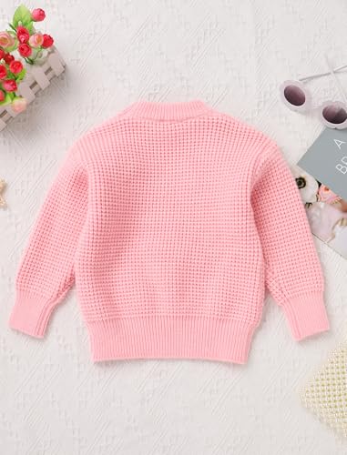 ODASDO Girls Strawberry Embroidery Sweater Knitted Pullover Oversized Sweatshirt Kids Long Sleeve Crew Neck Knitwear3