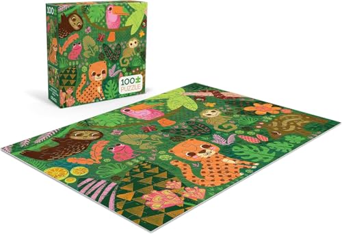 Ceaco - Rompecabezas de 100 piezas de animales de la jungla para niños de 6 a 8 años | Arte de Kim Fleming, Hecho en EE. UU., Tablero reciclado, Tamaño terminado 11 x 15 pulgadas miniatura 4