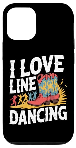 アイ・ラブ・ライン・ダンシング・カウボーイ・ブーツ・ファン スマホケース iPhone 12/12 Pro 用