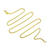 18K Solid Gold Rope Chain Necklace, 1.5MM Diamond Cut Rope Double Chains Necklace Jewelry for Women, Mom, Wife 18”