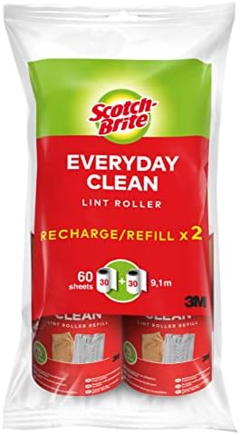 Scotch-Brite Adhesive Refill for Lint Brush, 2 x 30 Sheets