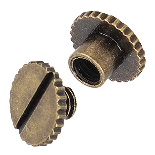 GLOGLOW Bronze 30-Piece Book Rivets, 4mm x 9.5mm, Brass Leathercraft Rivets