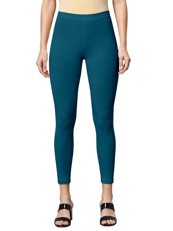 Image of TRENDMALLS Women's Microfiber Elastane Stretch Soft Cropped Leggings with Ultrasoft Waistband for Women