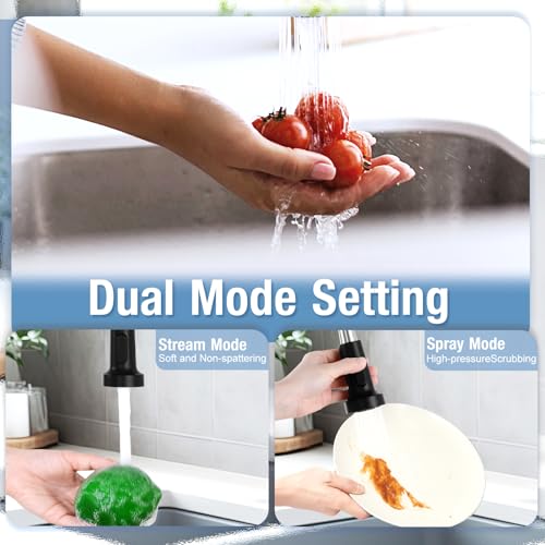 image for DJS Kitchen Faucets with Pull Down Sprayer Matte Black & Brushed Gold 