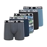 HURLEY Style : le lot de 5 boxers Hurley pour homme est conçu pour un soutien sans effort et un port facile. Des vêtements actifs aux boxers, Hurley a ce qu'il vous faut. Bienvenue dans le monde de Hurley. Continuons à faire des vagues ensemble. Ils peuvent être brefs, mais ils en disent long sur la base du style. Ces slips essentiels sont conçus pour l'entraînement ou tout simplement pour être en déplacement.