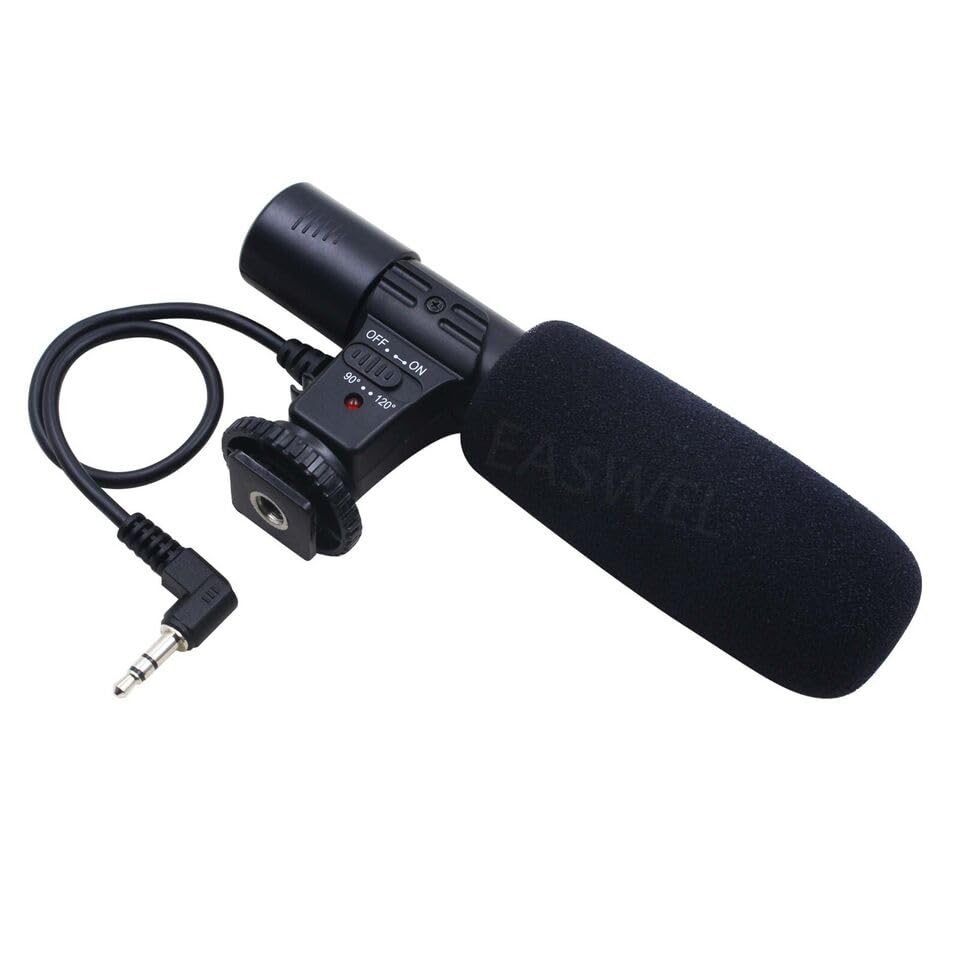 3.5mm DV Stereo Microphone Mic Fit for Canon Camcorder LEGRIA HF G10 HF M41 HF S21