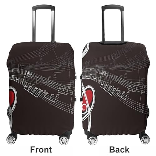 Treble Love And Music Printed Luggage Cover Protector, Fits 18-32 Inch Luggage3