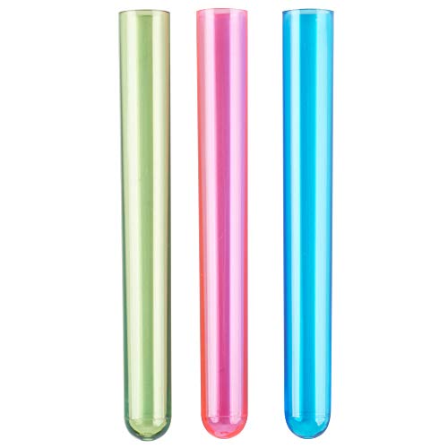 5 5/8' Neon Plastic Test Tube Shot Assorted Colors 3/4 oz Shooter - 100 Pack