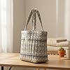 Introti Women Girls Quilted Cotton Hand Carry Tote Bag for School Work Daily Use #4