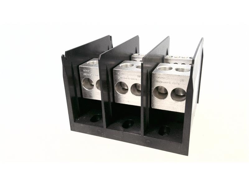 Power Distribution Block - 2 Pole - 200A 600V - (1) 3/0 to #14 AWG / (4) #2 to #14 AWG - Thermoplastic - Open Style.